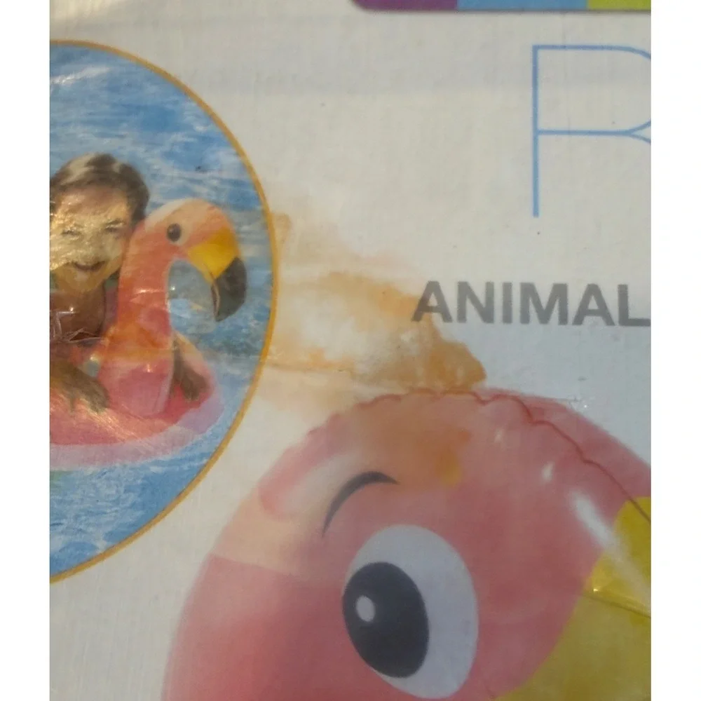 NEW Intex Lot of 2 Animal Split Ring Pool Floats Zebra and Flamingo Ages 3-6